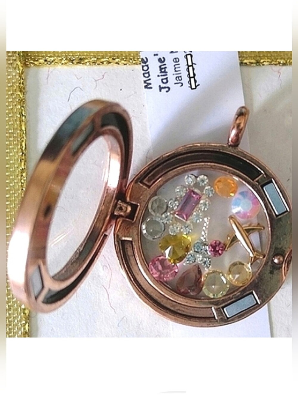 Floating Charms in Story Locket Memory Pendant Choice